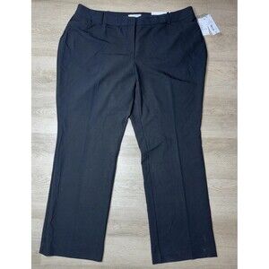 Liz Claiborne Pants Womens 20W Audra Curvy Trouser Black Business Flat Front NWT